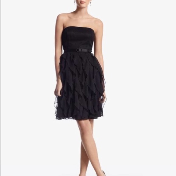 White House Black Market Dresses & Skirts - Whbm STRAPLESS ASYMMETRIC-RUFFLE DRESS Size 2
